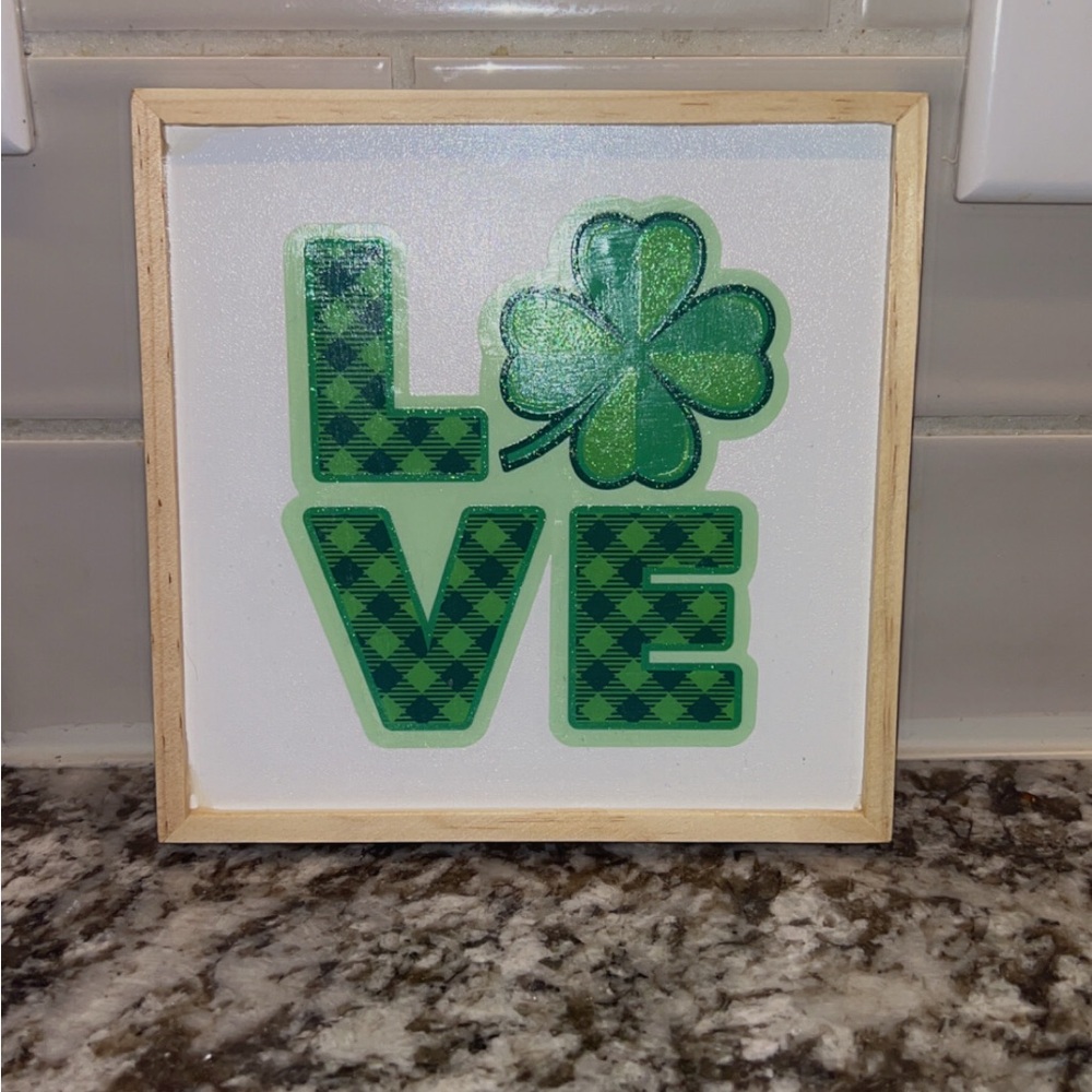 St. Patrick’s Day Home Decor Green Clover Love Art